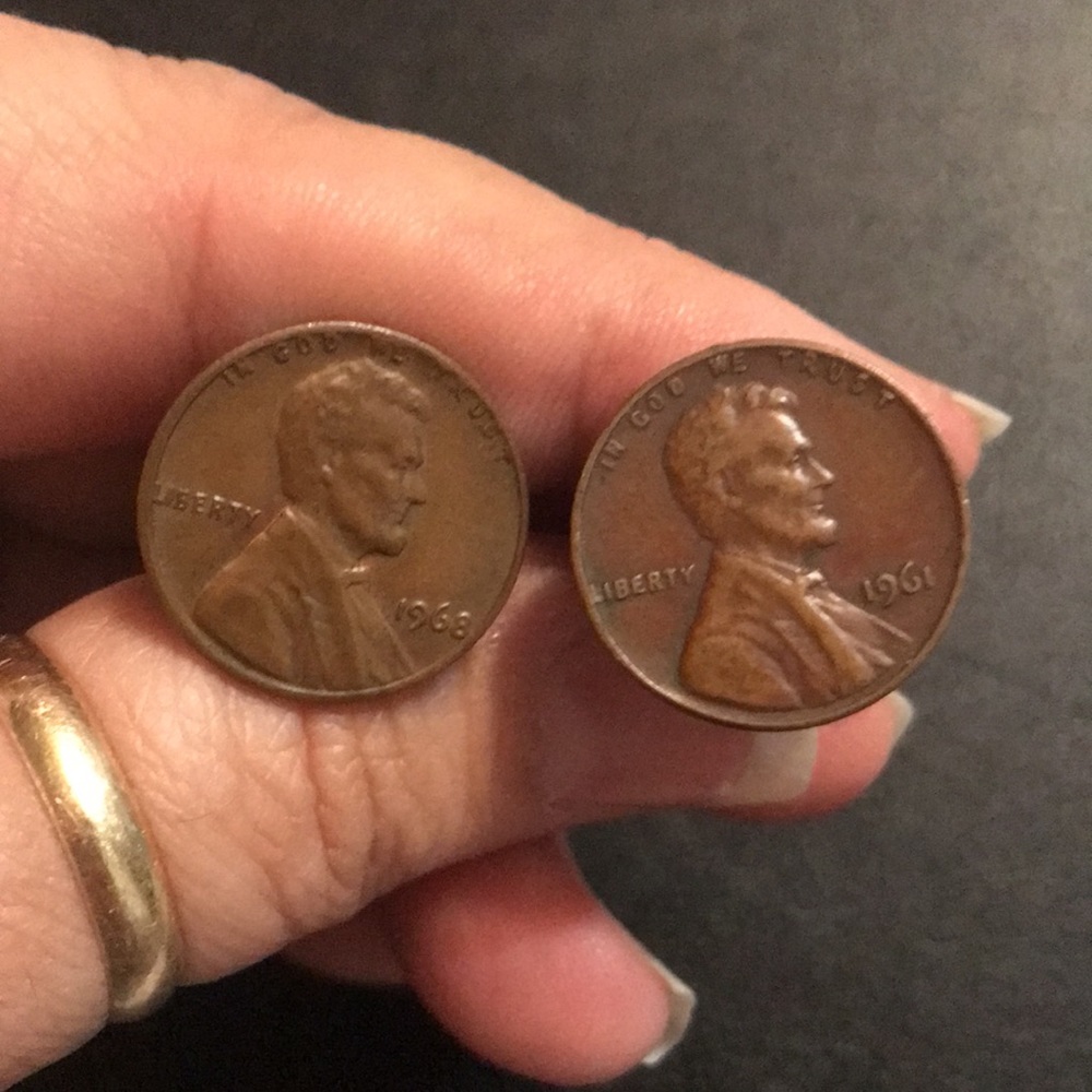 Vintage copper Penney CUFFLINKS 1961 & 1968